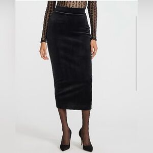 NWT Express High Waisted Velvet Midi Skirt - size Medium